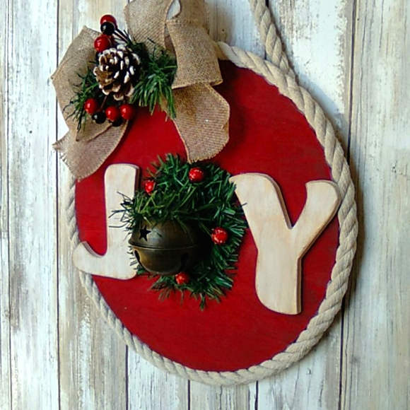 JOY Wooden Christmas Hanger - Picture 3 of 3